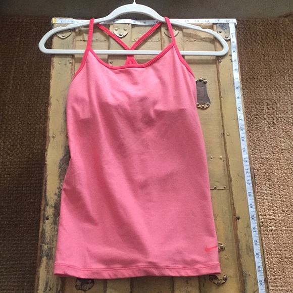 NIKE DRIFIT CORAL PINK STRETCH WORKOUT TANK TOP S - Picture 2 of 6